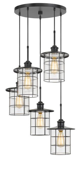 Silverton Five Light Pendant in Dark Bronze