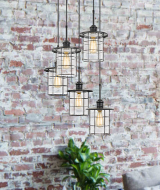 Silverton Five Light Pendant in Dark Bronze