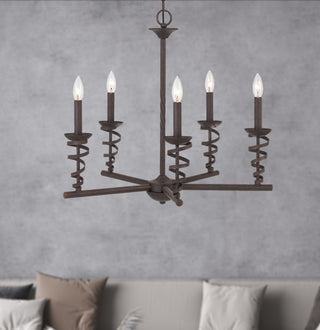 Forbach Five Light Chandelier in Texture Black