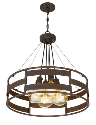 Rochefort Four Light Chandelier in Rust