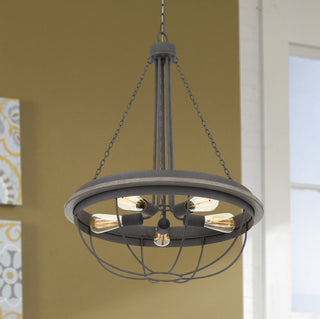 Nixa Five Light Chandelier in Dove Grey