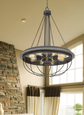 Nixa Eight Light Chandelier in Dove Grey