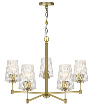 Crestwood Five Light Chandelier in Antique Brass