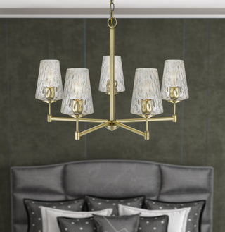Crestwood Five Light Chandelier in Antique Brass