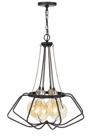 Laude Four Light Chandelier in Black/Chrome