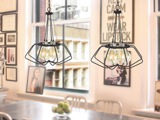 Laude Four Light Chandelier in Black/Chrome