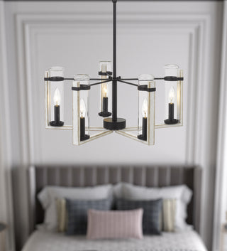Olivette Five Light Chandelier in White Washed