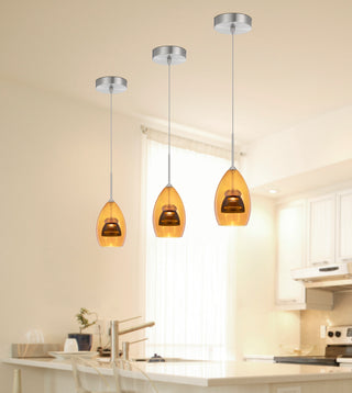Dimmable with Lutron Brand Dimmers: DVCL-153P, SCL LED Mini Pendant in Amber/Smoke