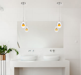 Dimmable with Lutron Brand Dimmers: DVCL-153P, SCL LED Mini Pendant in Clear Yellow
