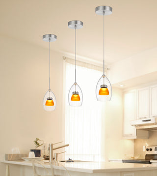 Dimmable with Lutron Brand Dimmers: DVCL-153P, SCL LED Mini Pendant in Frosted Yellow
