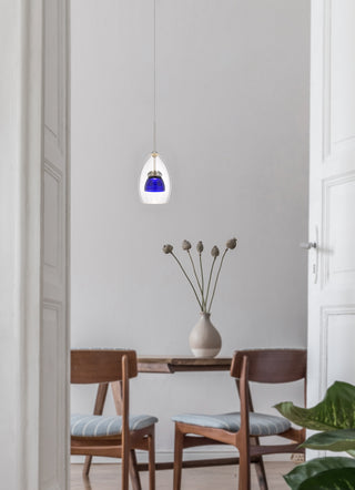 Dimmable with Lutron Brand Dimmers: DVCL-153P, SCL LED Mini Pendant in Clear Blue