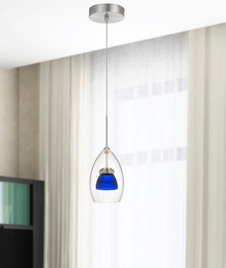Dimmable with Lutron Brand Dimmers: DVCL-153P, SCL LED Mini Pendant in Frosted Blue