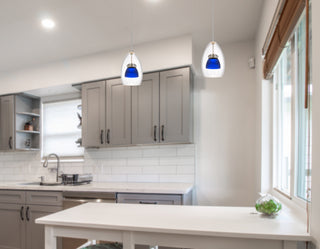 Dimmable with Lutron Brand Dimmers: DVCL-153P, SCL LED Mini Pendant in Frosted Blue