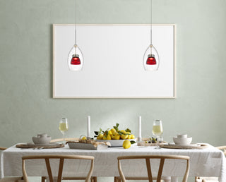 Dimmable with Lutron Brand Dimmers: DVCL-153P, SCL LED Mini Pendant in Red Clear