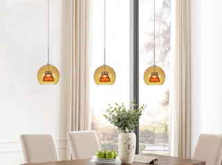 Dimmable with Lutron Brand Dimmers: DVCL-153P, SCL LED Mini Pendant in Amber/Yellow