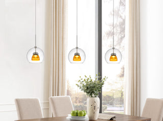 Dimmable with Lutron Brand Dimmers: DVCL-153P, SCL LED Mini Pendant in Clear Yellow
