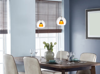 Dimmable with Lutron Brand Dimmers: DVCL-153P, SCL LED Mini Pendant in Frosted Yellow