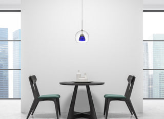 Dimmable with Lutron Brand Dimmers: DVCL-153P, SCL LED Mini Pendant in Clear Blue