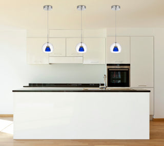 Dimmable with Lutron Brand Dimmers: DVCL-153P, SCL LED Mini Pendant in Red Clear