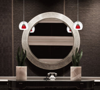 Dimmable with Lutron Brand Dimmers: DVCL-153P, SCL LED Mini Pendant in Frosted Red