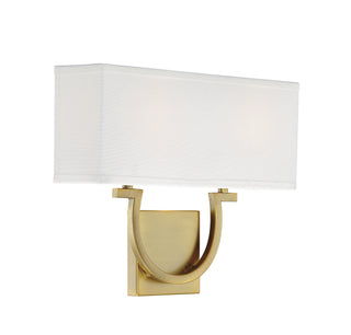 Rhodes Two Light Wall Sconce in Warm Brass