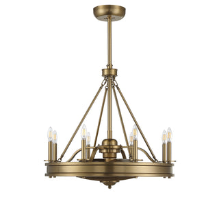 Lyon LED Fan D'Lier in Warm Brass