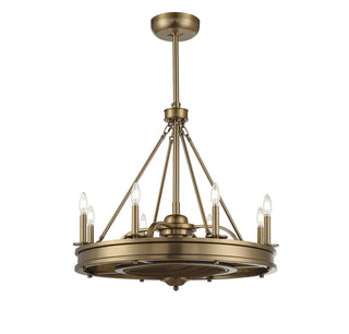 Lyon LED Fan D'Lier in Warm Brass
