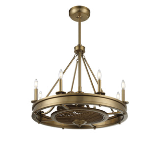 Lyon LED Fan D'Lier in Warm Brass