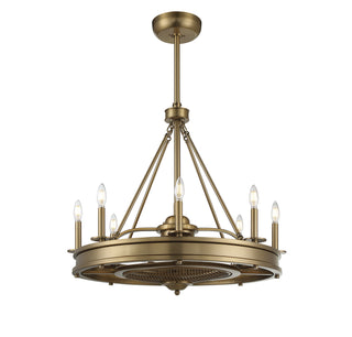 Lyon LED Fan D'Lier in Warm Brass