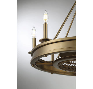 Lyon LED Fan D'Lier in Warm Brass