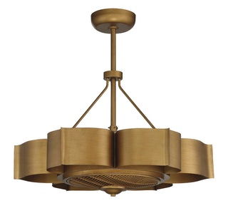 Stockholm LED Fan D'Lier in Gold Patina