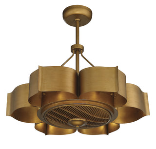 Stockholm LED Fan D'Lier in Gold Patina