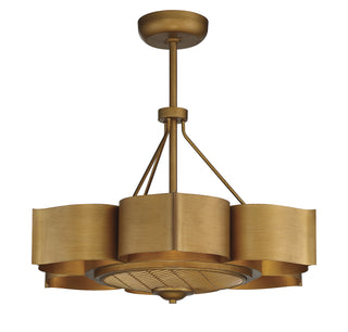 Stockholm LED Fan D'Lier in Gold Patina