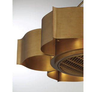 Stockholm LED Fan D'Lier in Gold Patina