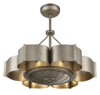 Stockholm LED Fan D'Lier in Silver Patina