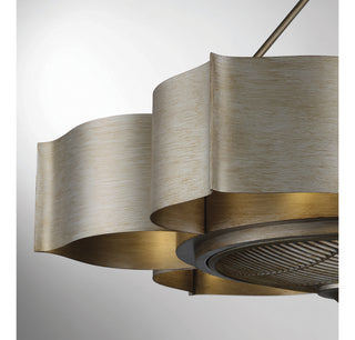Stockholm LED Fan D'Lier in Silver Patina