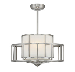 Oslo LED Fan D'Lier in Satin Nickel