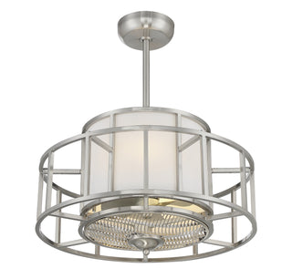 Oslo LED Fan D'Lier in Satin Nickel