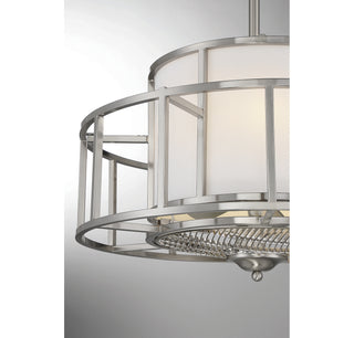 Oslo LED Fan D'Lier in Satin Nickel
