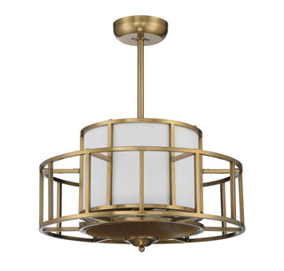 Oslo LED Fan D'Lier in Warm Brass