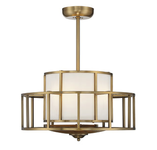 Oslo LED Fan D'Lier in Warm Brass