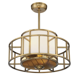 Oslo LED Fan D'Lier in Warm Brass