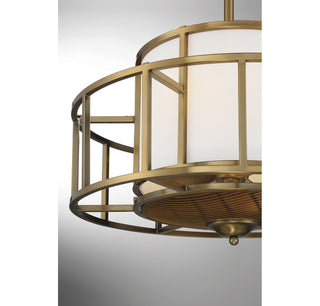 Oslo LED Fan D'Lier in Warm Brass