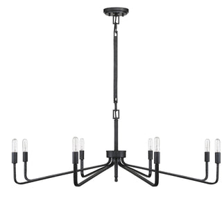 Salem Eight Light Chandelier in Forged Iron