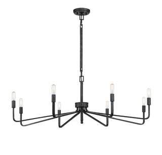 Salem Eight Light Chandelier in Forged Iron