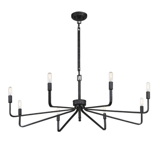 Salem Eight Light Chandelier in Forged Iron