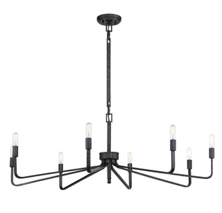 Salem Eight Light Chandelier in Forged Iron