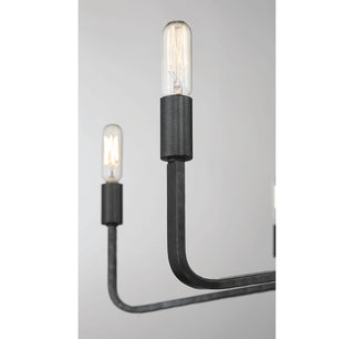 Salem Eight Light Chandelier in Forged Iron