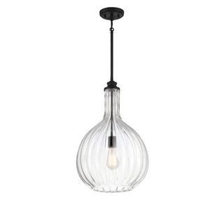 Brandon One Light Pendant in Matte Black