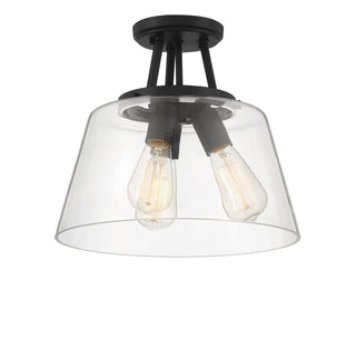 Calhoun Three Light Semi-Flush Mount in Matte Black